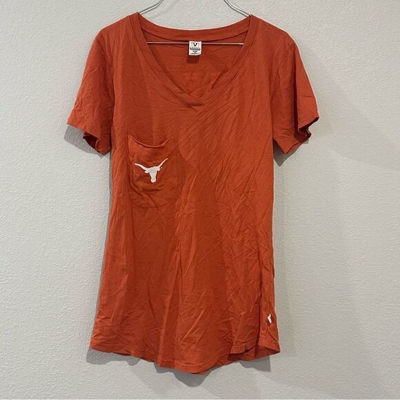 Texas Longhorns Women’s V Neck Pocket Graphic T Shirt Size Medium Venley - Picture 1 of 5